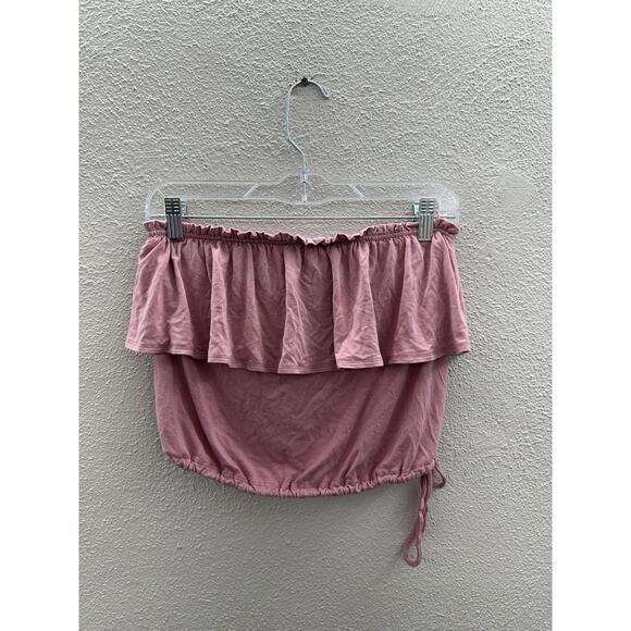 Abercrombie & Fitch Womens Shirt Size Medium Purple Strapless Tube Crop Top - Picture 1 of 11